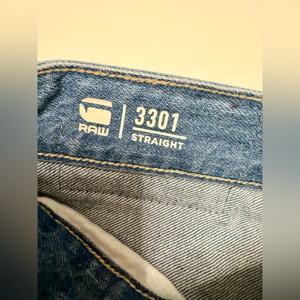 G-Star Raw Men’s Denim Shorts 3301 Straight, size 32 - Picture 7 of 15